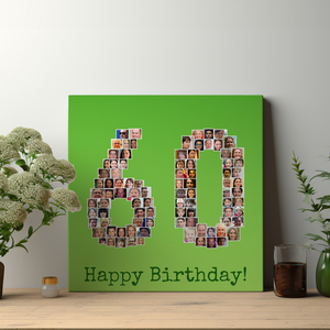 Collage Numéros 60 - Alu-Dibond - Anniversaire Personnalisé