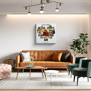 Herzcollage aus Ihren Lieblingsfotos als Poster zum Geburtstag – 30x30cm