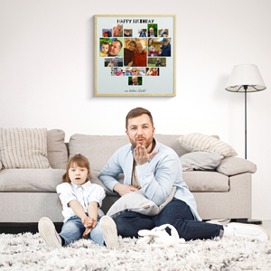 Herzcollage aus Ihren Lieblingsfotos als Poster zum Geburtstag – 30x30cm