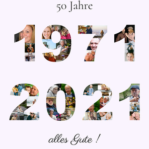 Jahreszahlen-Fotocollage – Gestalte 1975–2025 mit deinen Fotos, für Geburtstag & Jubiläum