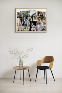 Collage de Mariage Personnalisée sur Toile - Cadeau Idéal pour les Nouveaux Mariés