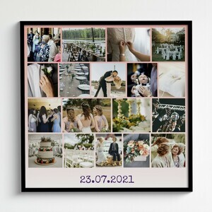 Postercollage zur Hochzeit mit Hochzeitsdatum personalisierbar