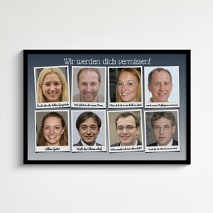 Fotocollage zum Abschied - mit Polaroids und persönlichem Gruss
