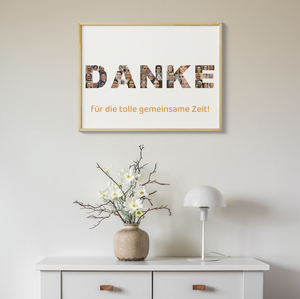 Geschenk zum Jubiläum - Fotocollage „Danke“ als Poster (60x80cm) Geschenk zum Jubiläum - Fotocollage „Danke“ als Poster (60x80cm)