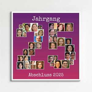Abschluss-Collage mit Jahrgangszahl - Perfekt als Erinnerungsgeschenk!