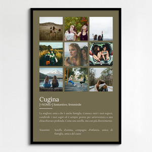 Regala un Poster Definitions per la tua Cousine con Foto e Testo Personalizzato!