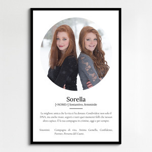 Crea un poster "Sorella" personalizzato: il tuo regalo unico!