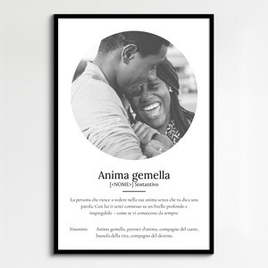 Crea il tuo Poster Definizione Anima Gemella personalizzato con foto