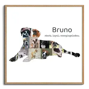 Hunde-Fotocollage "Boxer" erstellen. Eigene Fotos, Namen und Texte.