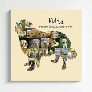Crea la tua Collage Golden Retriever unica con foto e testo personalizzati!
