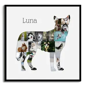 Hunde-Fotocollage "Siberian Husky" erstellen. Eigene Fotos, Namen und Texte.