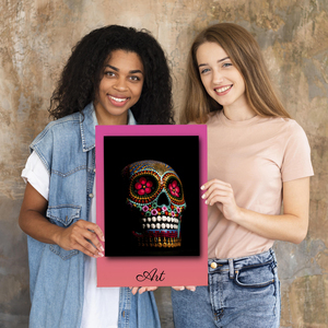 Créez votre Affiche Tête de Mort Personnalisée Art en Couleur