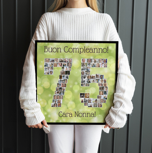 Collage di foto "75" per il compleanno della tua adorata nonna