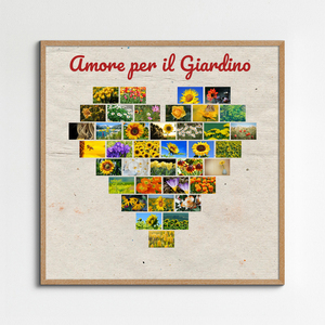 Crea la tua Collage Cuore su Tela: Esprimi l'Amore per il Giardino
