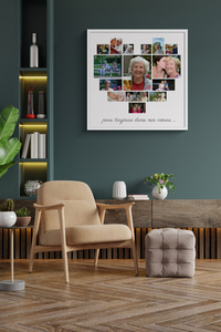 Créez un poster collage cœur personnalisé pour Mamie