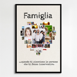 Crea un collage cuore "Famiglia" personalizzato con i tuoi scatti preferiti
