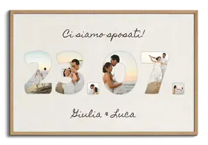 Collage data matrimonio su tela con tante tue foto: personalizza ora i nomi