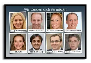 Fotocollage zum Abschied - mit Polaroids und persönlichem Gruss