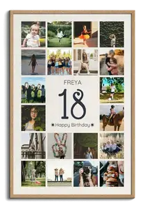 Collage numero 18 con foto – Crea il tuo regalo 18 anni: compleanno, patente, maturità