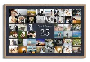 Collage foto numero 25 personalizzato – crea ora per nozze d’argento, 25° compleanno