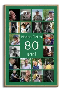Collage numero 80 con foto - Personalizza il tuo: 80° compleanno, anniversario, regalo