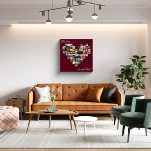 Créez votre Collage Cœur Émotionnelle avec Photos et Texte Personnalisé