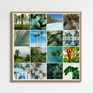 Naturfoto-Collage drucken – Tropen, Palmen, Blumen & Strand – Premiumdruck – Gestalte jetzt