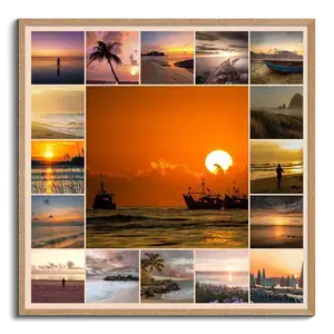 Créez votre collage photo de paysages: plages, lacs et montagnes - tirage premium