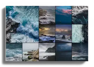 Créez votre collage photo de phénomènes météo: brouillard et orages - Impression premium