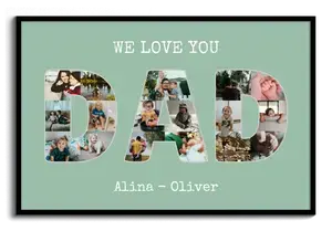 Collage Photo "On t'aime Papa" personnalisée