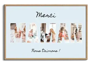 Collage photo MAMAN/PAPA personnalisé - créez des lettres en photos pour Mamie/Papi