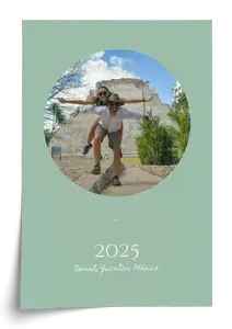 Crea collage di viaggio con sfondi e passepartout rotondo