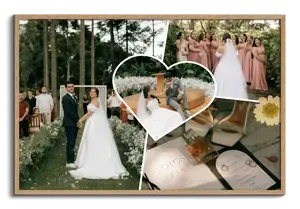 Créez un collage photo mariage scrapbooking épuré portrait ou paysage