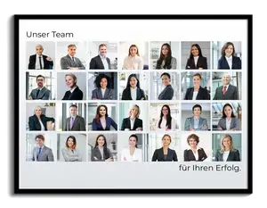 Team-Portrait Collage im Raster-Layout