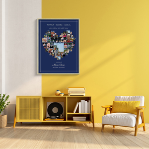 "Crea la tua Collage Cuore in Ricordo su Tela Premium" "Crea la tua Collage Cuore in Ricordo su Tela Premium"