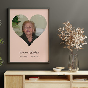 Collage Souvenir de Coeur - Portrait Personnalisé en Mémoire