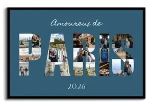 Créez votre collage lettres PARIS sur toile premium avec vos photos de vacances