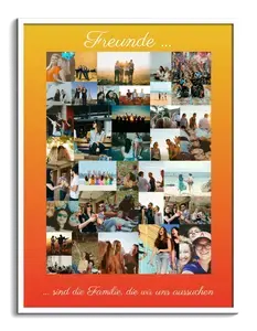 Fotocollage „Freunde“ mit individueller Botschaft – Hochformat 30x40cm