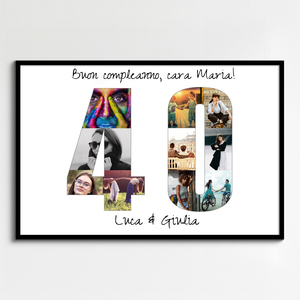 Crea la tua Collage "40" personalizzata per momenti indimenticabili Crea la tua Collage "40" personalizzata per momenti indimenticabili