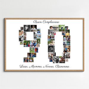 Collage di foto per 90 anni: Personalizza e crea il tuo regalo unico! Collage di foto per 90 anni: Personalizza e crea il tuo regalo unico!