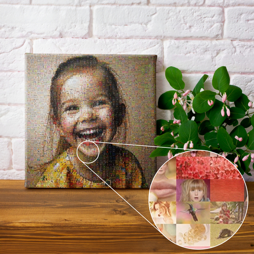 Personalisierbares Fotomosaik aus Kinderfotos