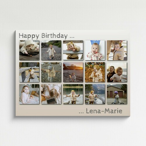 Collage di foto a griglia con foto di bambini per compleanno