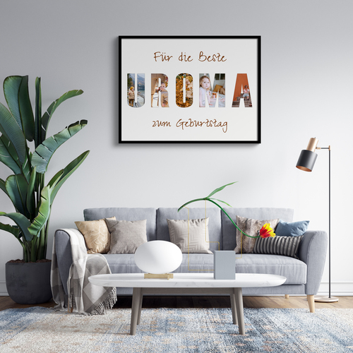 Buchstabencollage UROMA – Geburtstagsgeschenk
