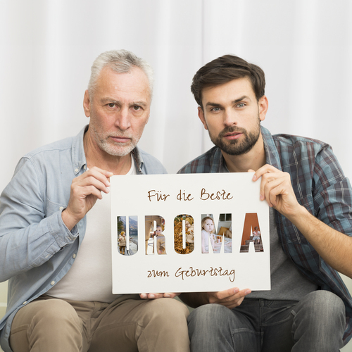 Buchstabencollage UROMA – Geburtstagsgeschenk