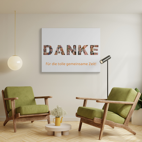 Geschenk zum Jubiläum - Fotocollage „Danke“ als Poster (60x80cm)