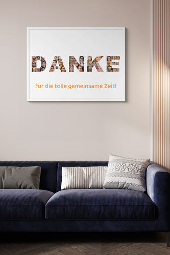 Geschenk zum Jubiläum - Fotocollage „Danke“ als Poster (60x80cm)