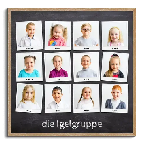 Erstelle deine persönliche Kindergarten-Collage im Polaroid-Stil mit Namen!