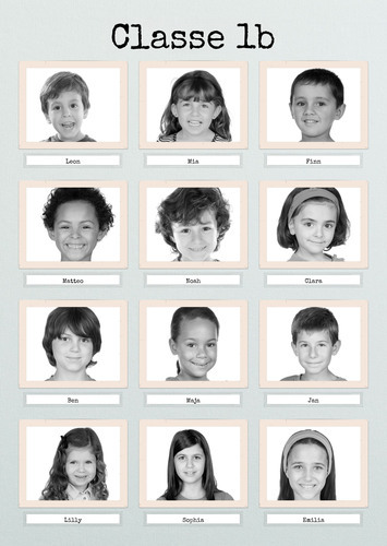 Collage Foto Retro B/N Classe 1b: Personalizza e Regala!
