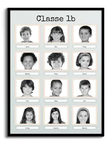 Collage Foto Retro B/N Classe 1b: Personalizza e Regala!