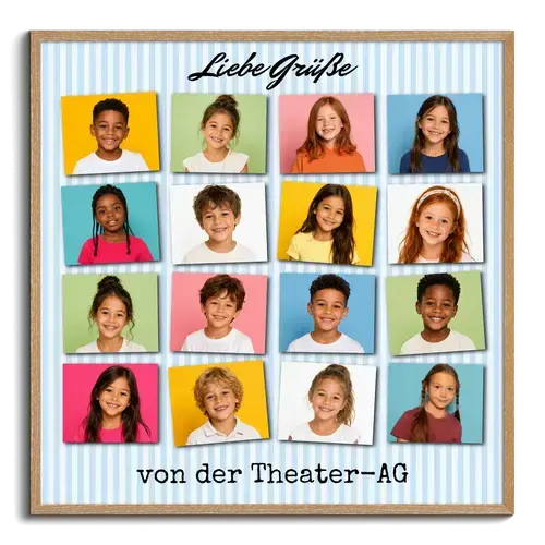 Gruppenbild mit Kinderfotos als Fotocollage erstellen Abschiedsgeschenk Lehrer